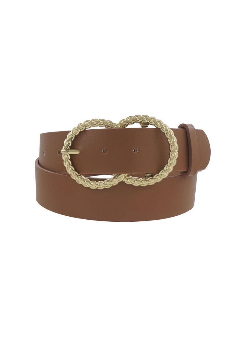 PLUS BRAIDED DOUBLE CIRCLE BUCKLE BELT