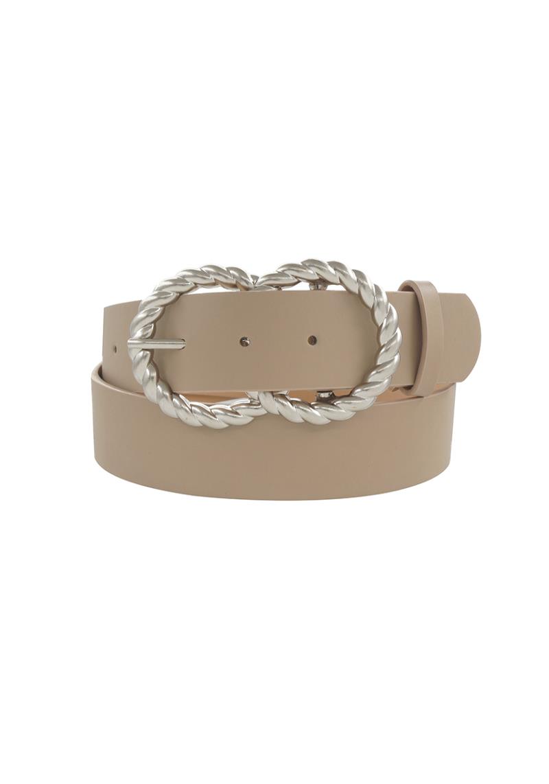 TWISTED DOUBLE CIRCLE BUCKLE BELT