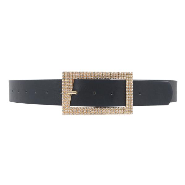 RHINESTONE PAVE LARGE RECTANGLE BUCKLE BELT