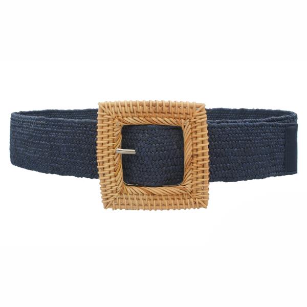 STRAW BUCKLE STRETCH ELASTIC BELT