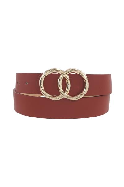 LONG TWIST DOUBLE CIRCLE BUCKLE BELT