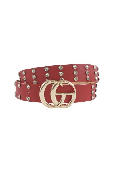 RHINESTONE EMBELLISHED BUCKLE BELT