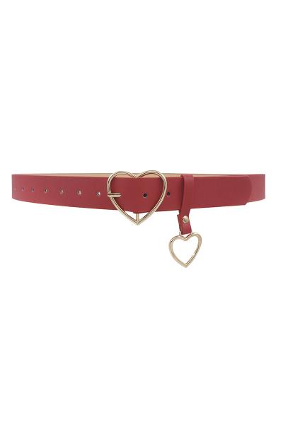 OPEN HREART BUCKLE BELT WITH HEART CHARM