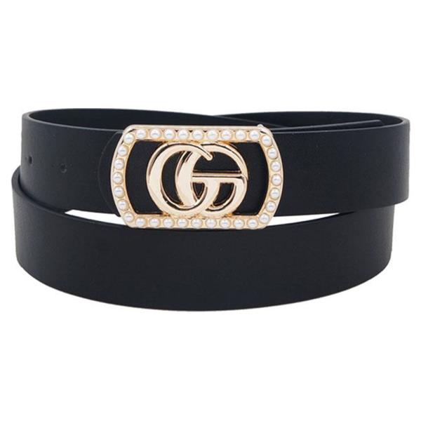 GO BUCKLE IN RECTANGLE FRAME WITH PEARLS