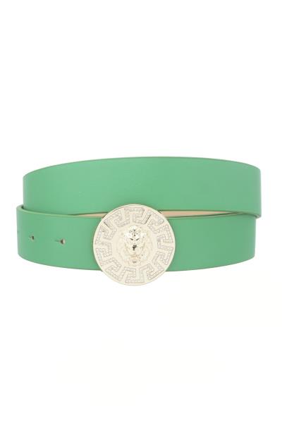 RHINESTONE GRECA BORDERED LION DISC BELT