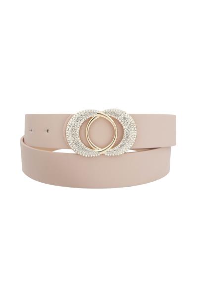 RHINESTONE PAVE MIRRORED CRESCENT MOON BUCKLE BELT