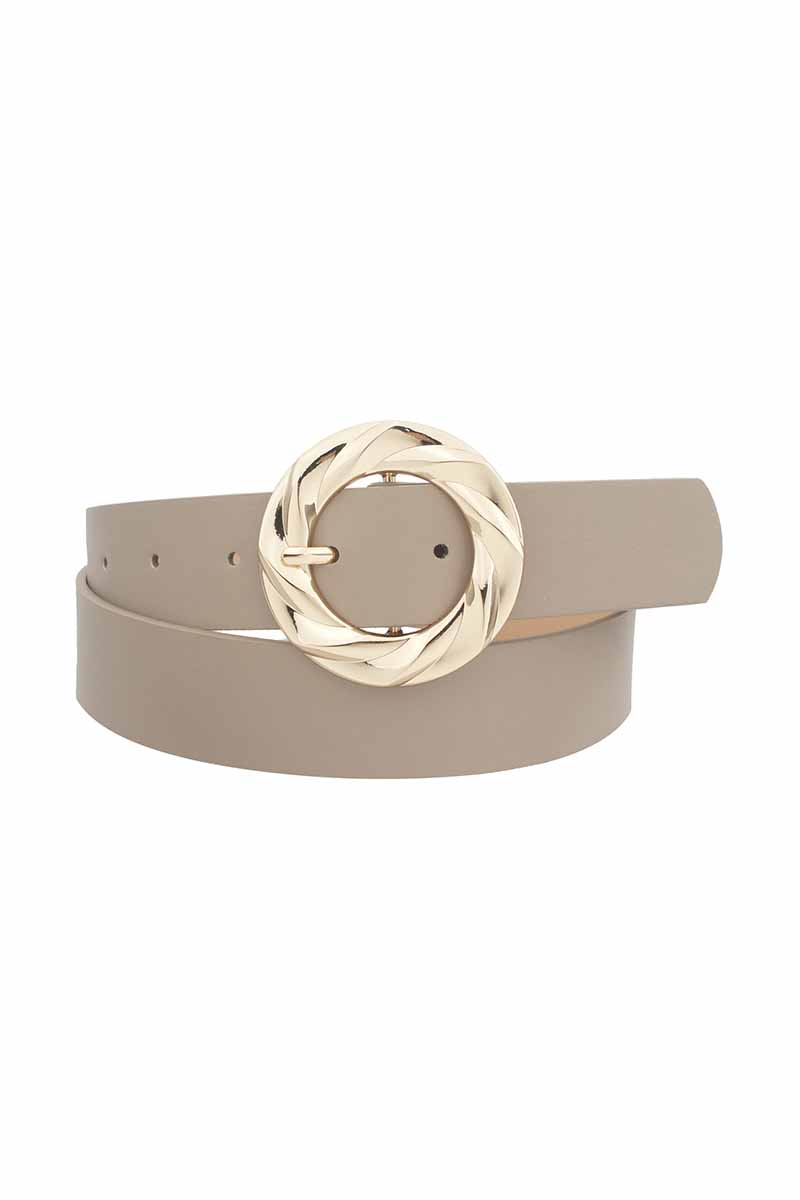 METAL TEXTURE CIRCLE BUCKLE BELT