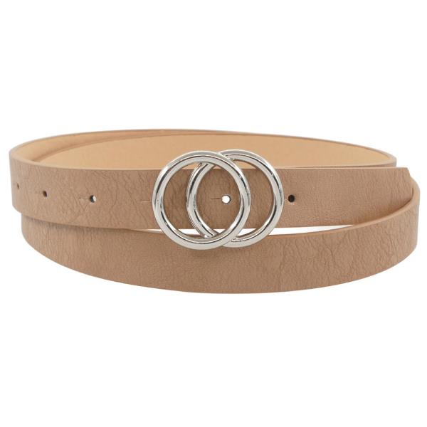 DOUBLE CIRCLE BUCKLE SKINNY BELT
