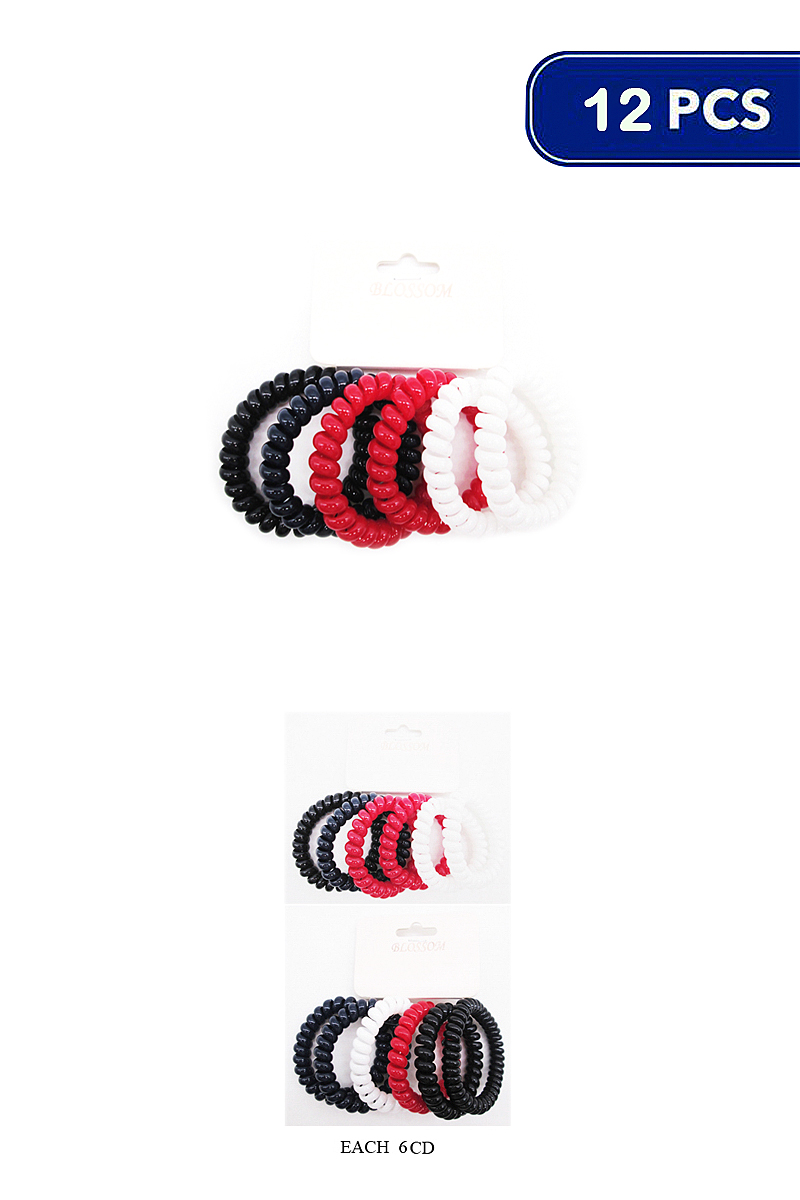 PLAIN TWIST HAIR TIE BAND SET (12 UNITS)