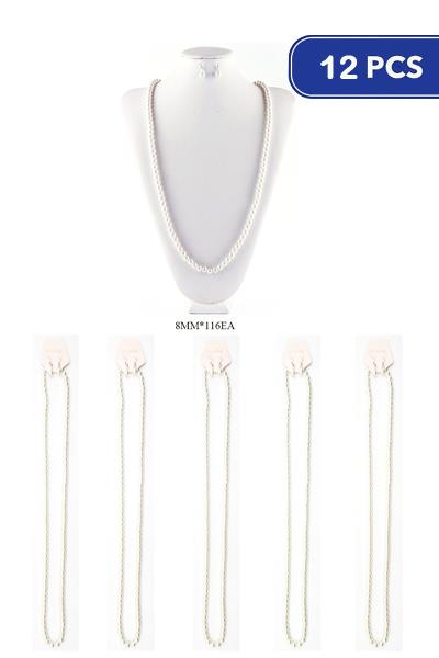 FASHION PEARL BALL NECKLACE EARRING SET (12 UNITS)