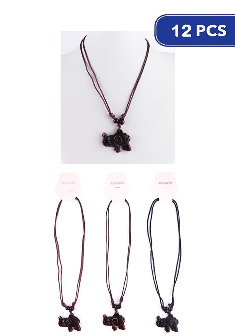 FASHION ELEPHANT PENDANT NECKLACE (12 UNITS)