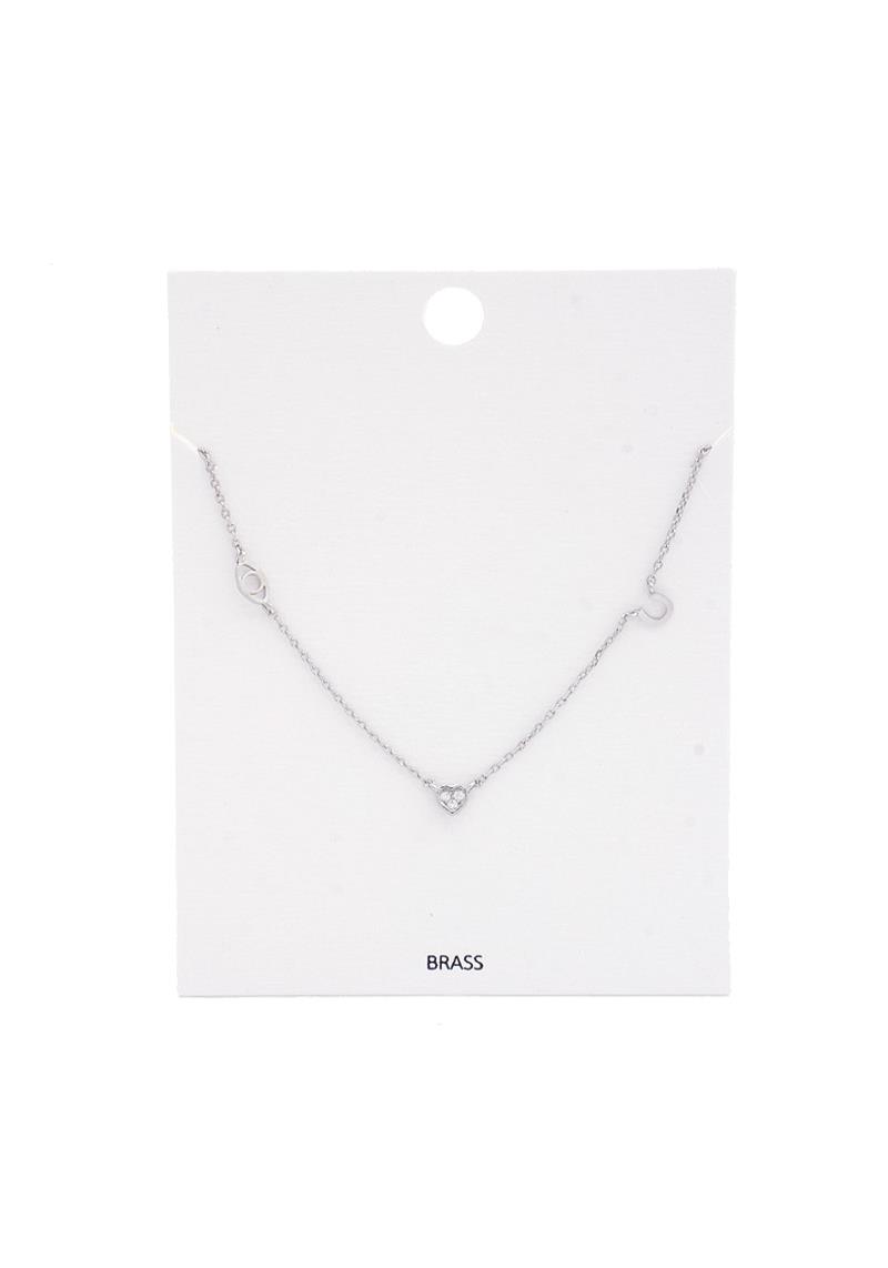 DAINTY HEART EYE CHARM STATION NECKLACE