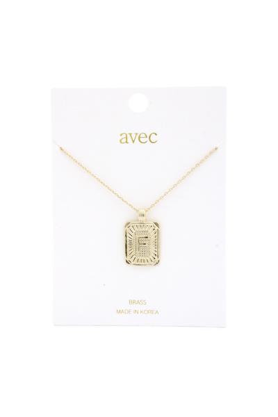 INITIAL SQUARE CHARM NECKLACE