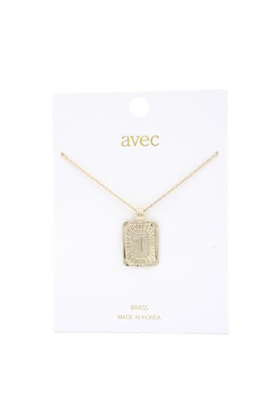 INITIAL SQUARE CHARM NECKLACE