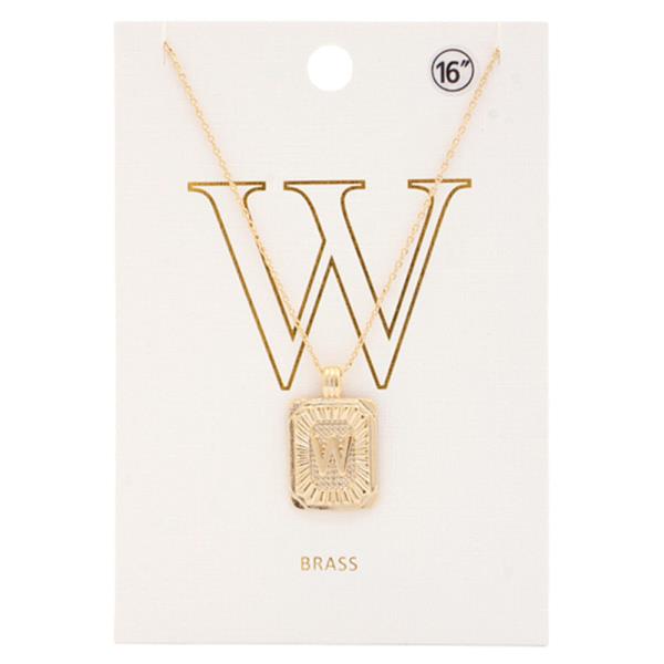 INITIAL SQUARE CHARM NECKLACE