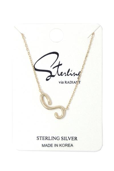 SLANTED INITIAL METAL NECKLACE