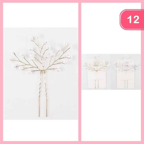 FASHION FLOWER HAIR PIN (12 UNITS)