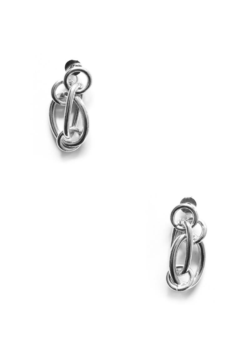 MULTI METAL LINK RING DROP EARRING