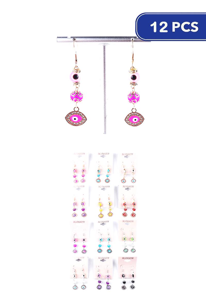 FASHION EVIL EYE DROP EARRING (12 UNITS)