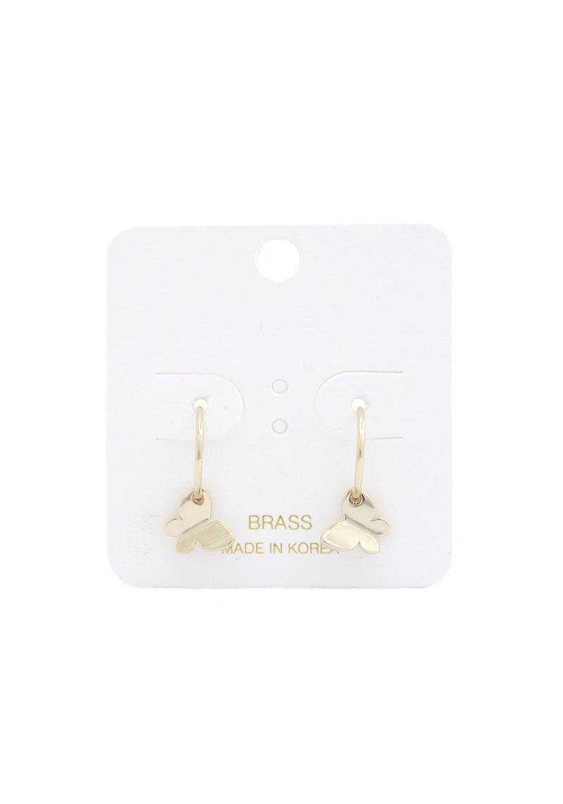 BUTTERFLY CHARM OPEN CIRCLE EARRING