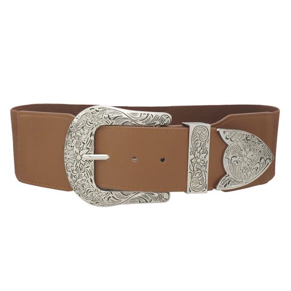 WIDE WESTERN BUCKLE ELASTIC BELT