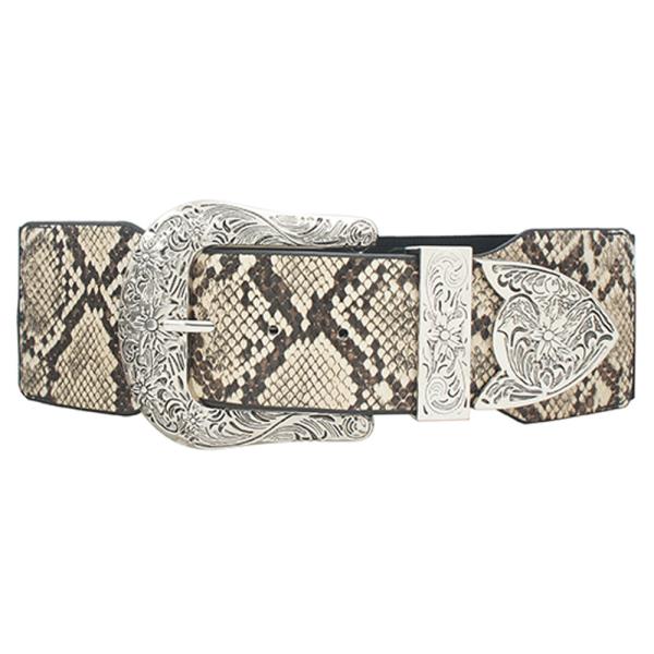 WIDE WESTERN BUCKLE ELASTIC BELT