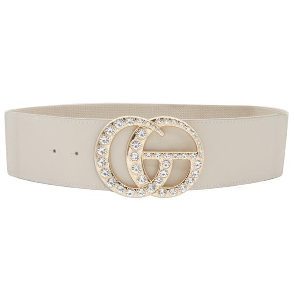 RHINESTONE PAVE GO BUCKLE ELASTIC BELT