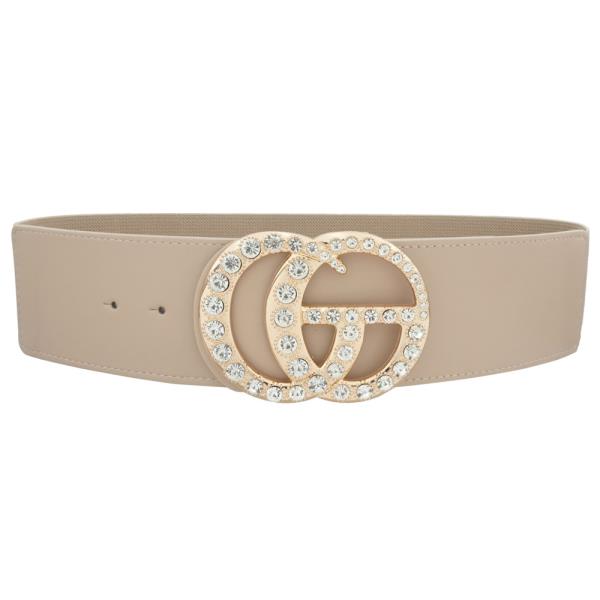 RHINESTONE PAVE GO BUCKLE ELASTIC BELT