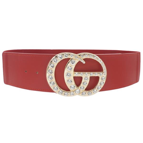 RHINESTONE PAVE GO BUCKLE ELASTIC BELT