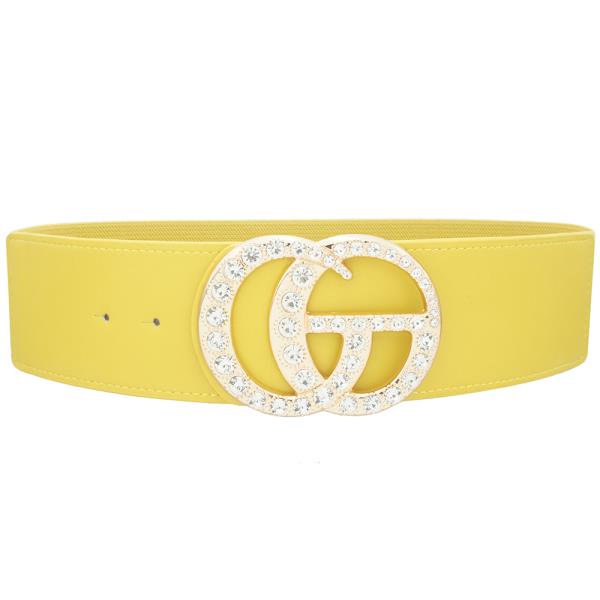 RHINESTONE PAVE GO BUCKLE ELASTIC BELT