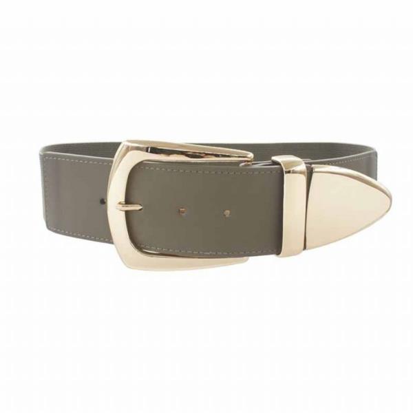 SIMPLE LARGE BUCKLE WIDE ELASTIC BELT