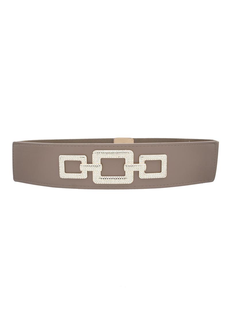 PLUS SIZE RHINESTONE PAVE LINK ELASTIC BELT