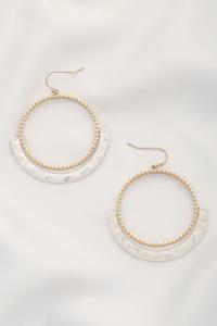 ROUND METAL DANGLE EARRING