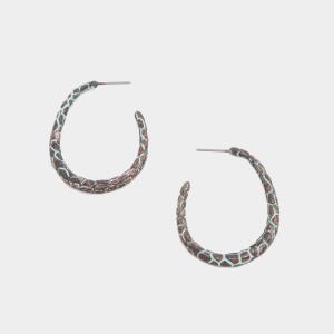 TWO TONE OPEN CIRCLE EARRING