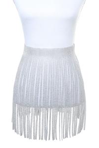 RHINESTONE FRINGE SKIRT BELT