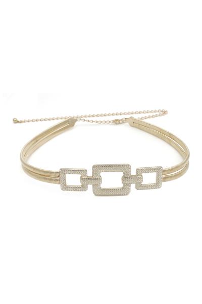 RHINESTONE  PAVE LINK SNAKE CHAIN BELT