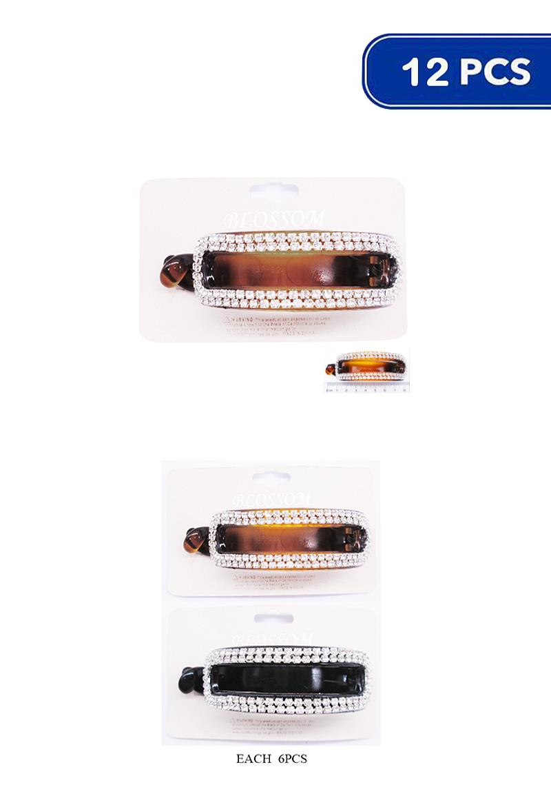 RHINESTONE CHIC HAIR PIN CLIP (12 UNITS)