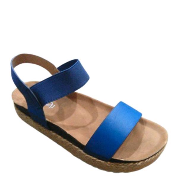 DOUBLE STRAP ELASTIC ESPADRILLE FLATFORM SANDAL