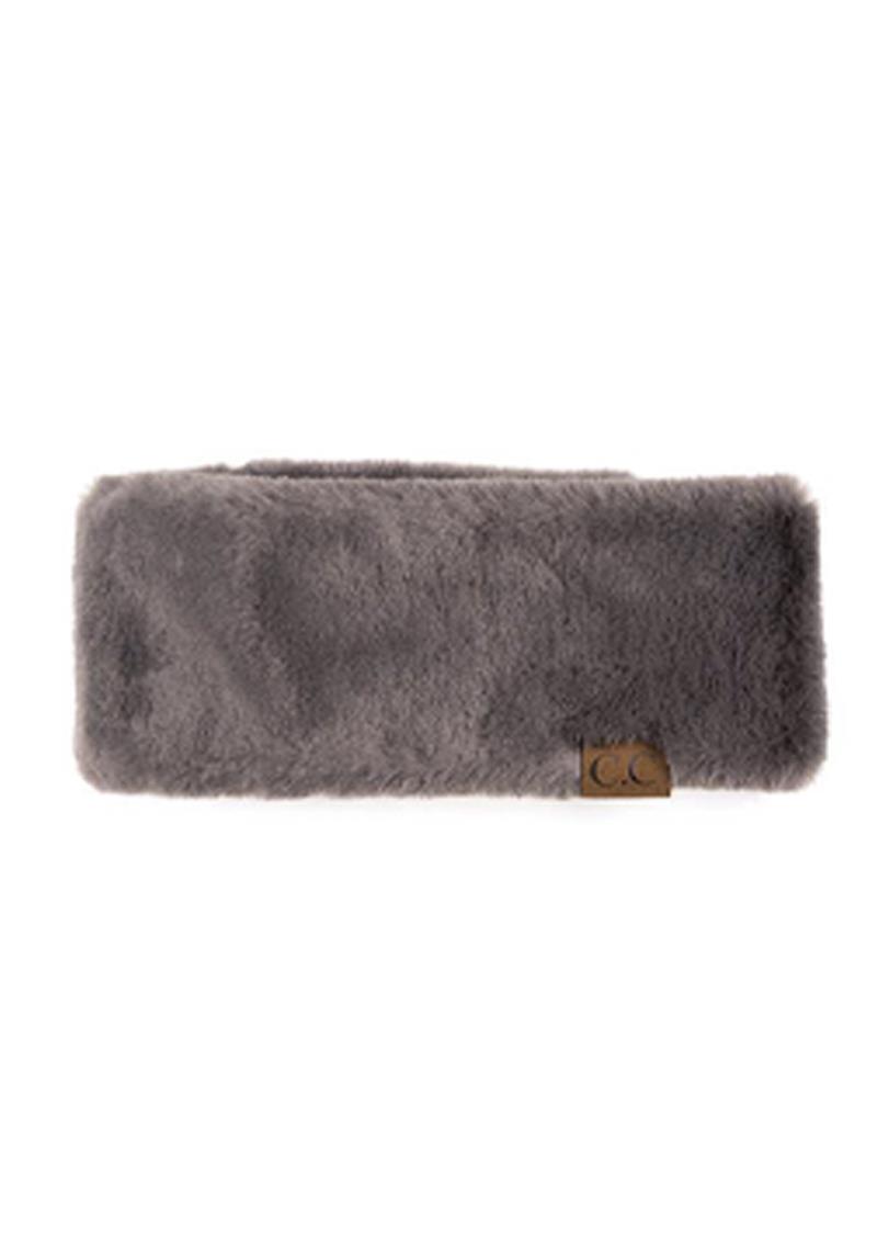 CC FAUX FUR HEADWRAP WITH SHERPA LINING
