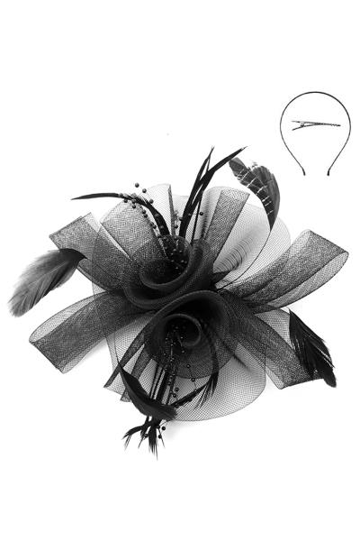 FEATHER MESH FLOWER FASCINATOR