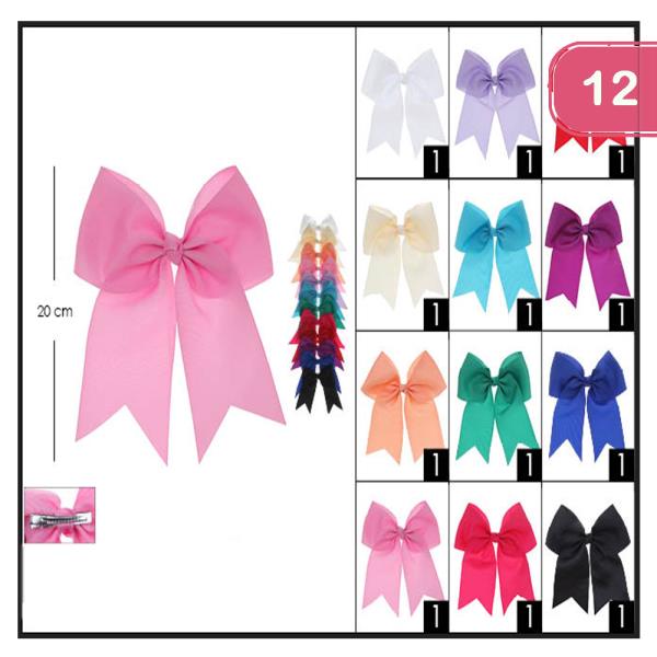 FASHION RIBBON HAIR BOW (12 UNITS)