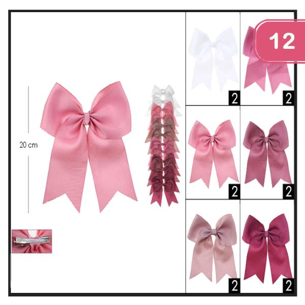 FASHION RIBBON HAIR BOW  (12 UNITS)