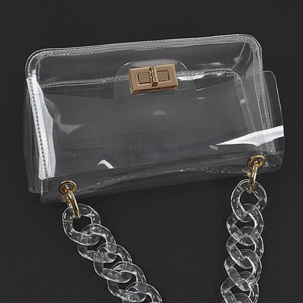 CROSS CHAIN BODY VISIBLY CLEAR CLUTCH