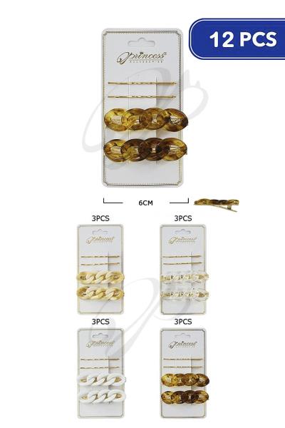 FASHION HAIR PIN 4 PC SET (12 UNITS)