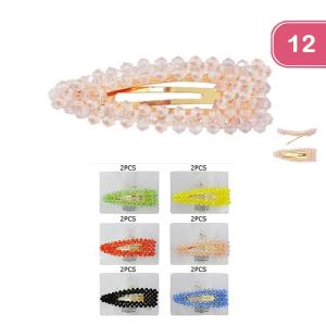 FASHION GLASS BEAD HAIR PIN (12 UNITS)