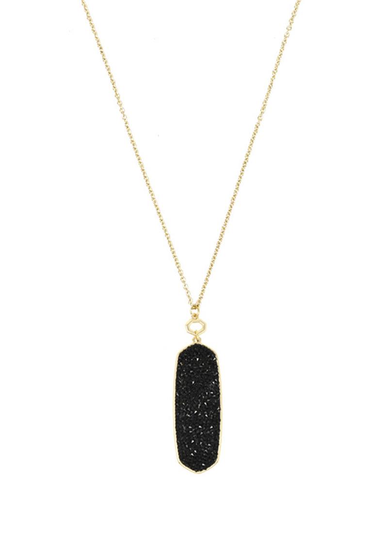 FASHION GLITTER PENDANT LONG NECKLACE