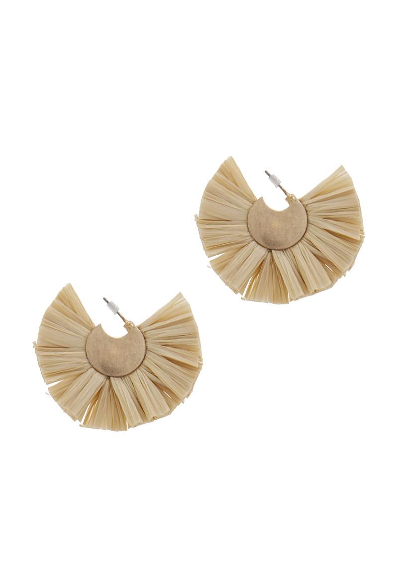 RAFFIA ROUND EARRING