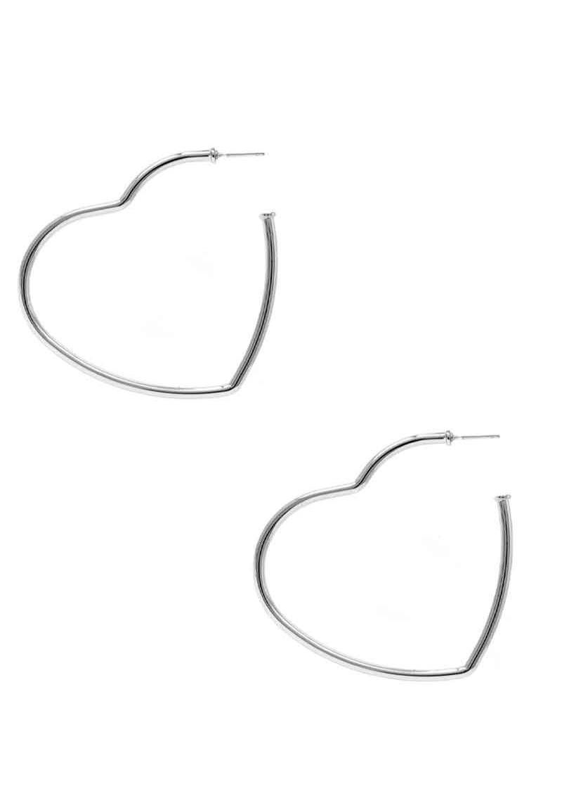 METAL HEART HOOP EARRING