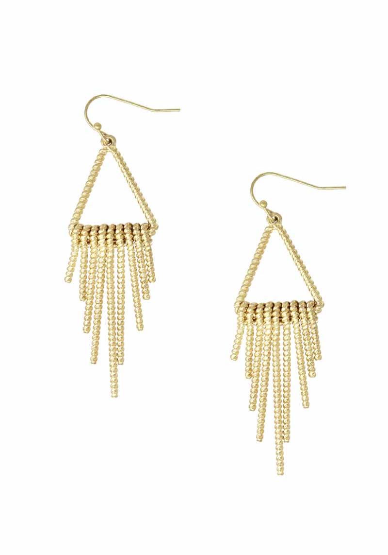 METAL TASSEL DANGLE EARRING