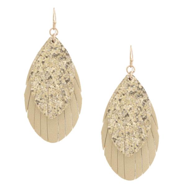 GLITTER FRINGE DANGLE EARRING